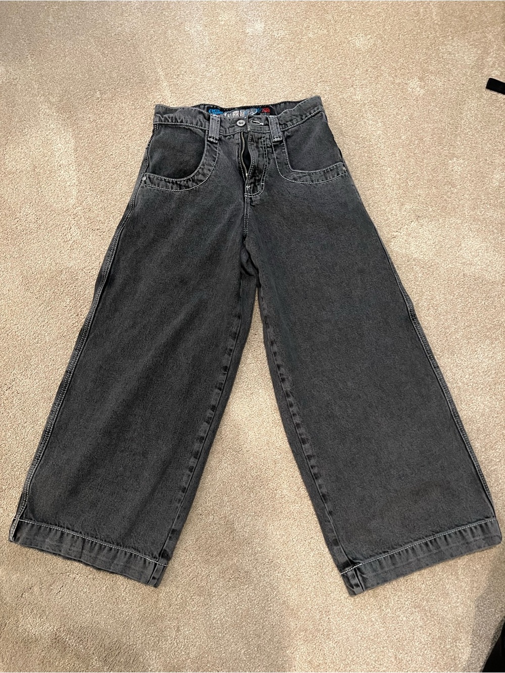 JNCO Charcoal Relaxed Wide-Leg Jeans